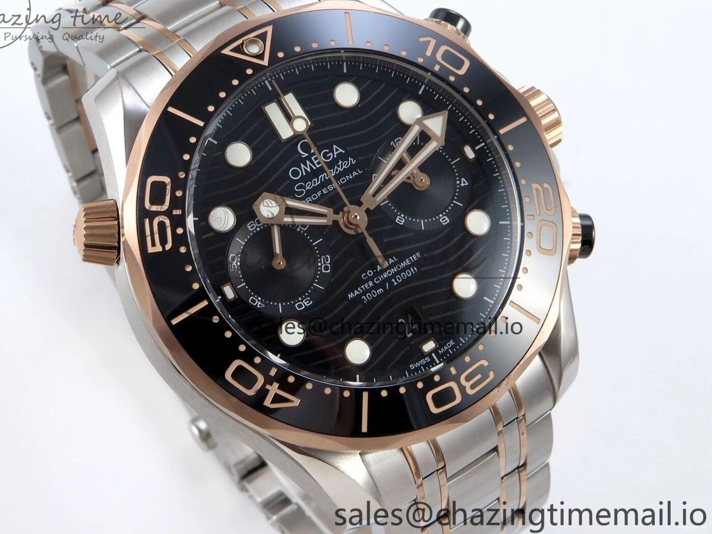 0507 Seamaster 300m Chrono SS YG OMF 1:1 Best Edition Blue Dial on SS YG Bracelet A Popular 7685